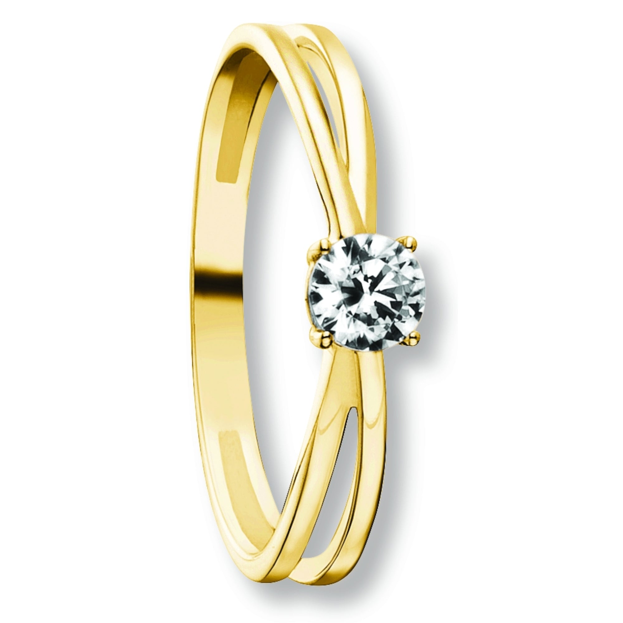 Zirkonia Ring aus 333er Gelbgold von ONE ELEMENT – Bild 1