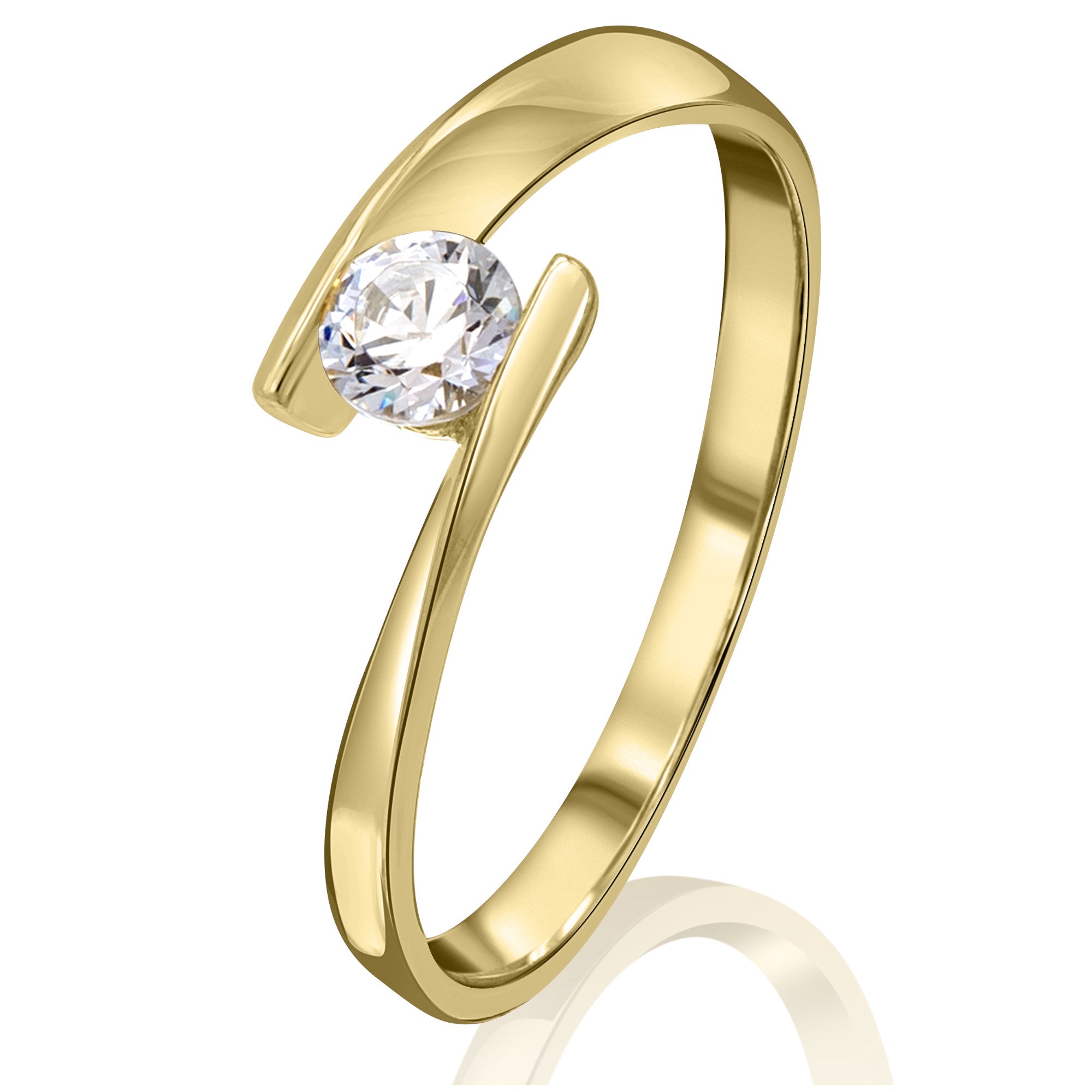 Zirkonia Ring aus 333er Gelbgold von ONE ELEMENT – Bild 1