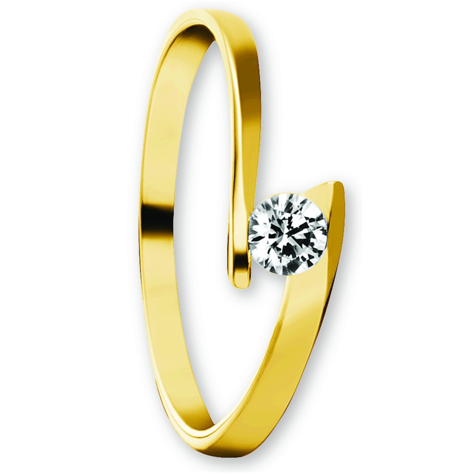 Zirkonia Ring aus 333er Gelbgold von ONE ELEMENT – Bild 2