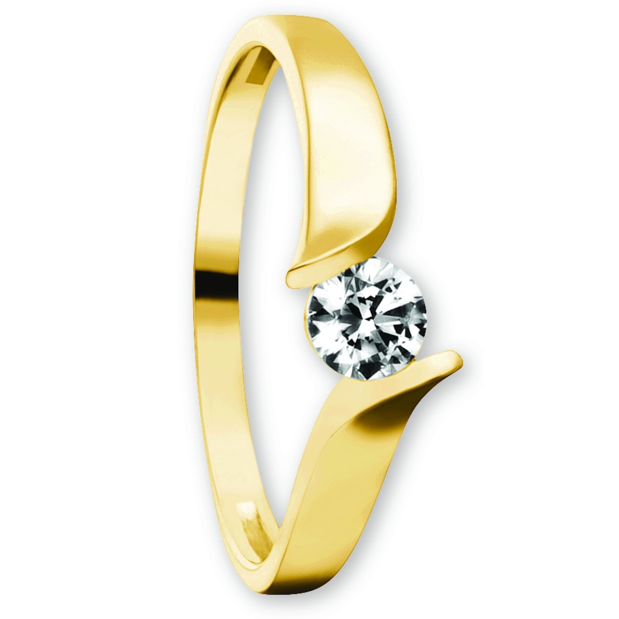 Zirkonia Ring aus 333er Gelbgold von ONE ELEMENT – Bild 1