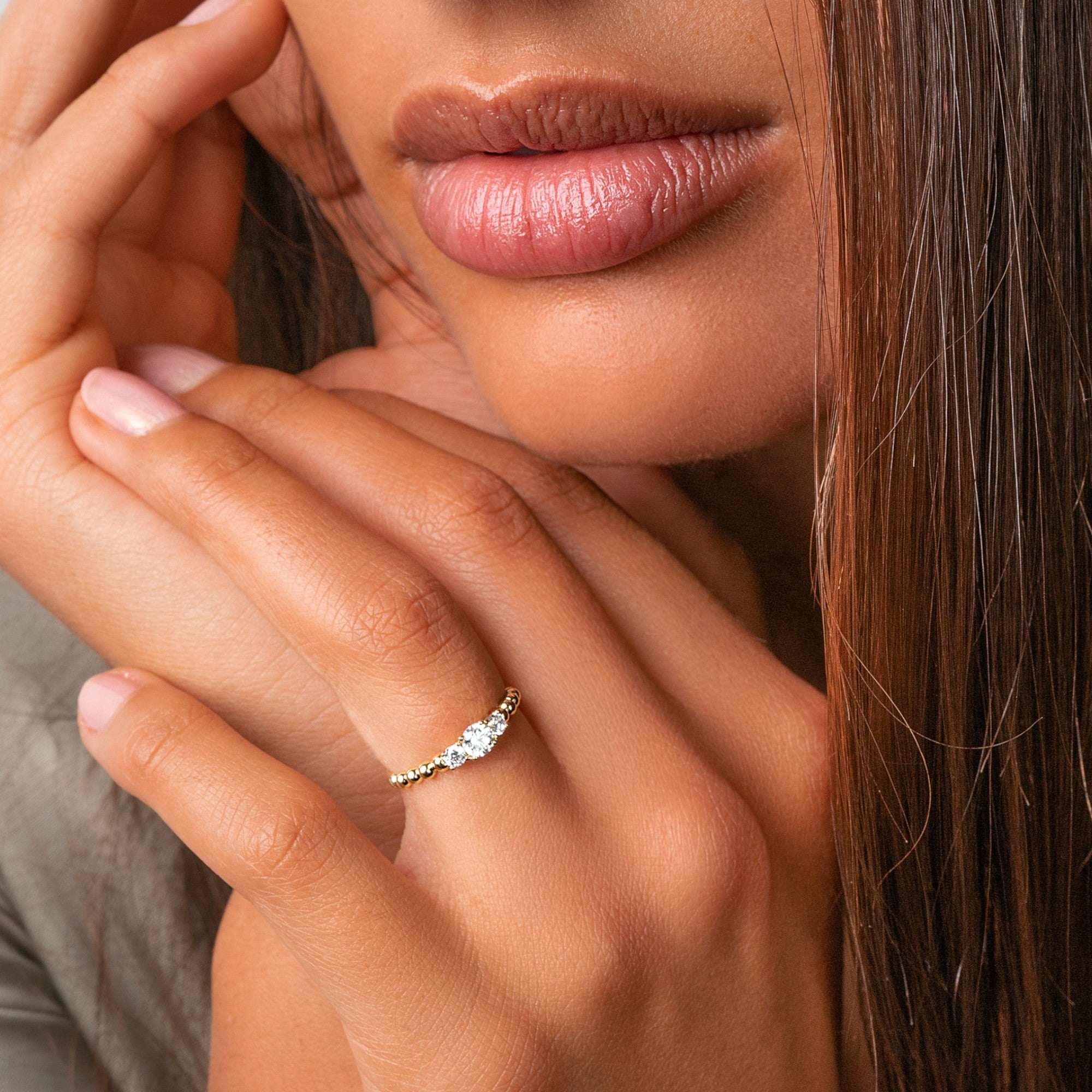 Zirkonia Ring aus 333er Gelbgold von ONE ELEMENT – Bild 3