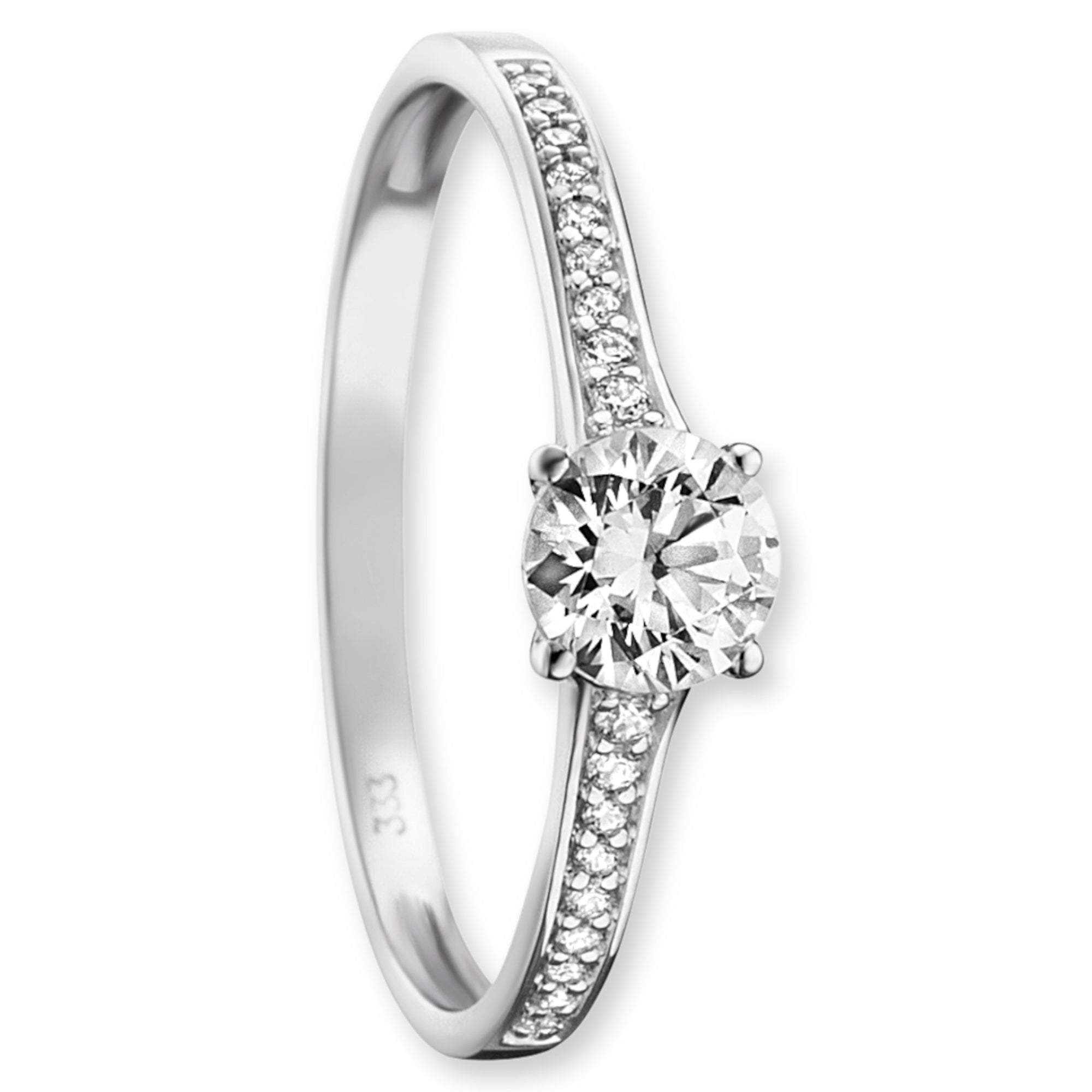 Zirkonia Ring aus 333er Weißgold von ONE ELEMENT – Bild 1