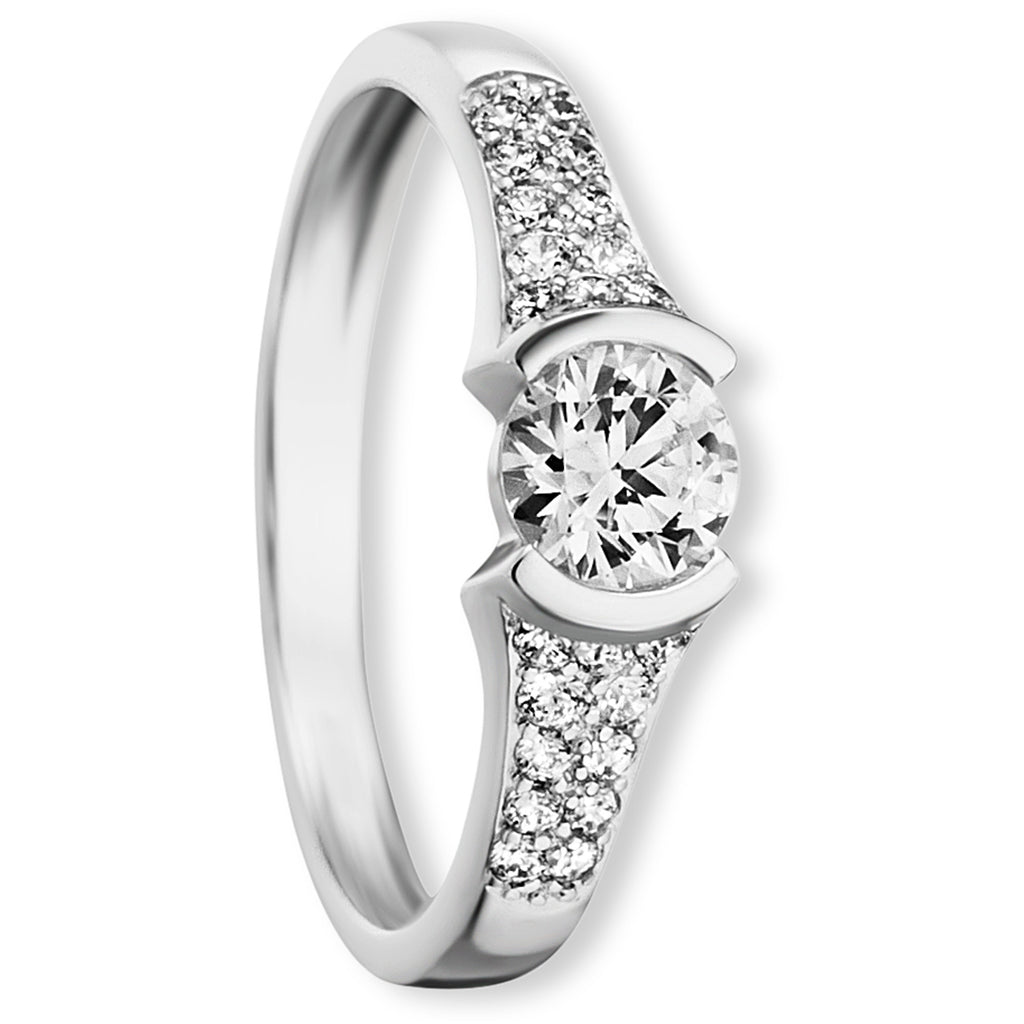 Zirkonia Ring aus 333er Weißgold von ONE ELEMENT – Bild 1