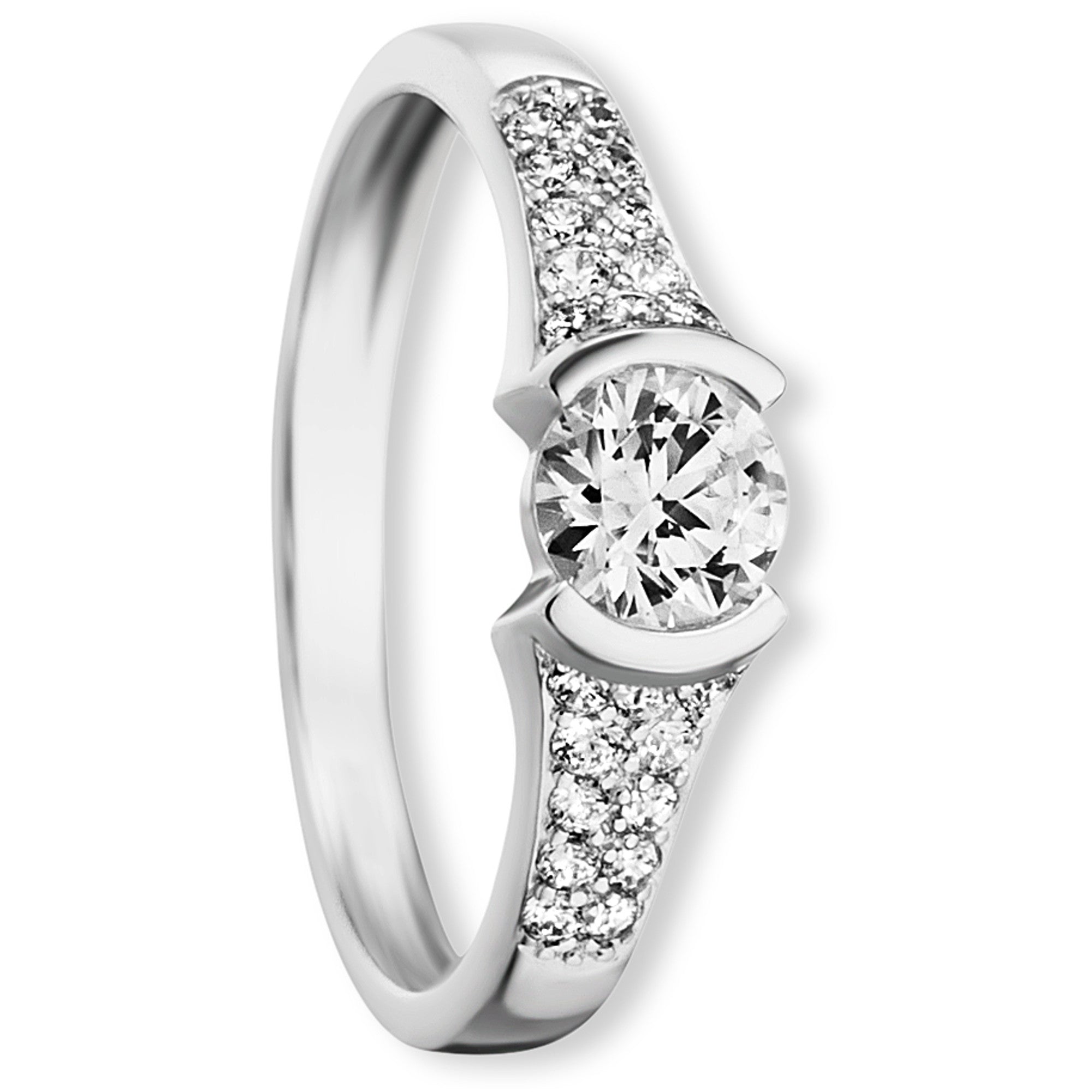 Zirkonia Ring aus 333er Weißgold von ONE ELEMENT – Bild 1