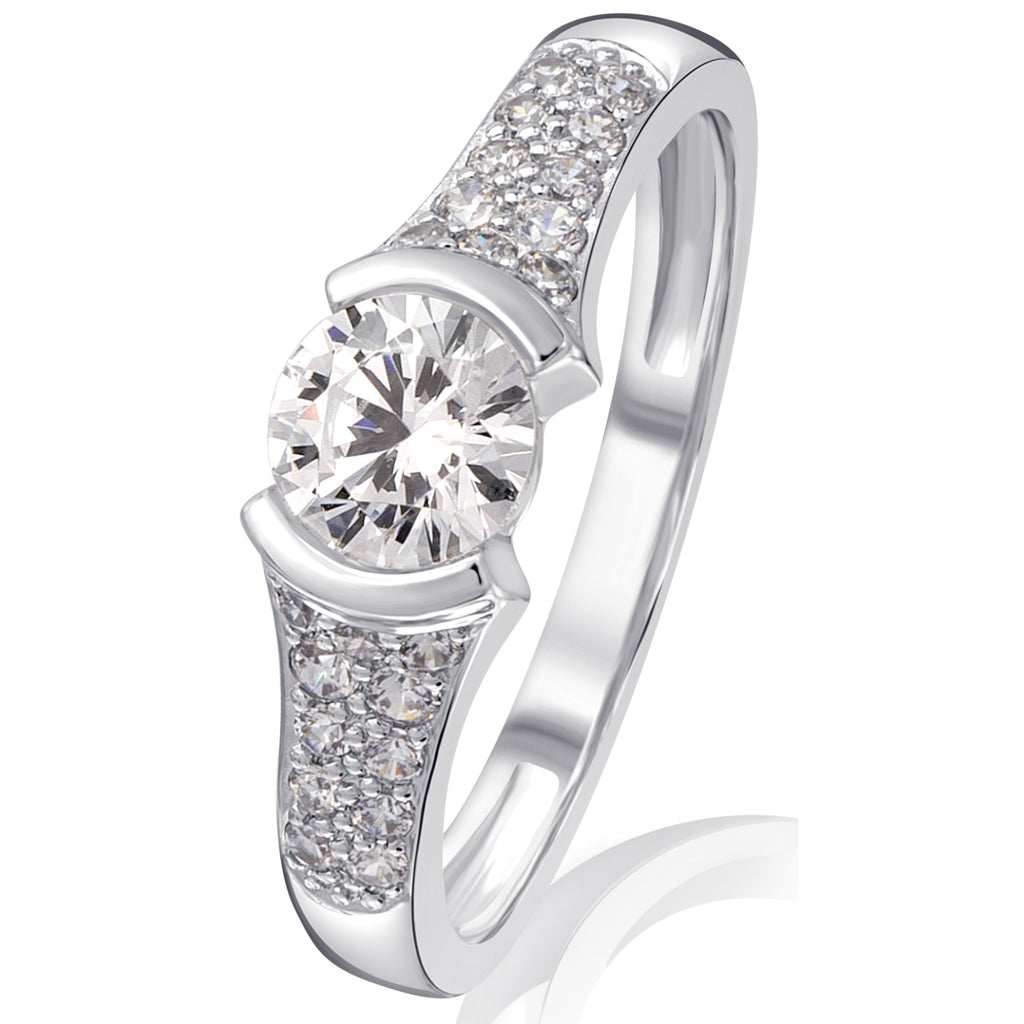 Zirkonia Ring aus 333er Weißgold von ONE ELEMENT – Bild 2