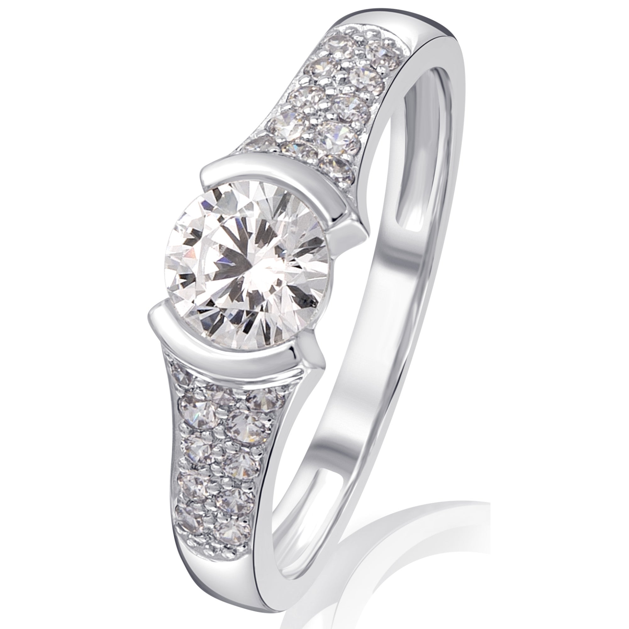 Zirkonia Ring aus 333er Weißgold von ONE ELEMENT – Bild 2