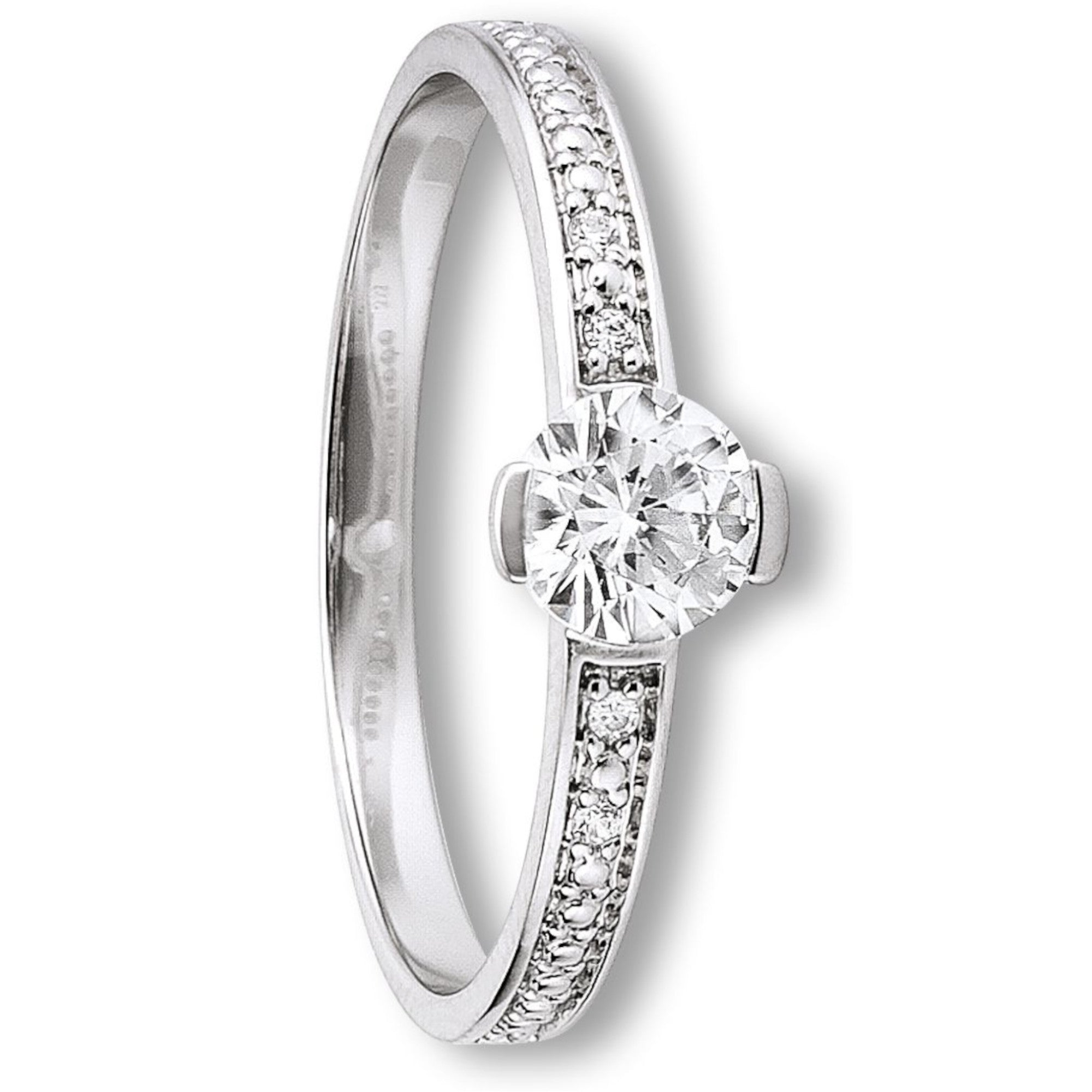 Zirkonia Ring aus 333er Weißgold von ONE ELEMENT – Bild 1
