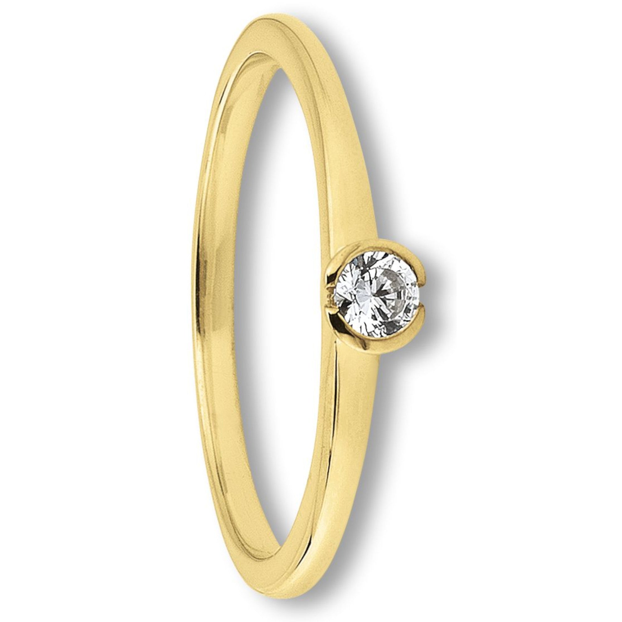 Zirkonia Ring aus 333er Gelbgold von ONE ELEMENT – Bild 1