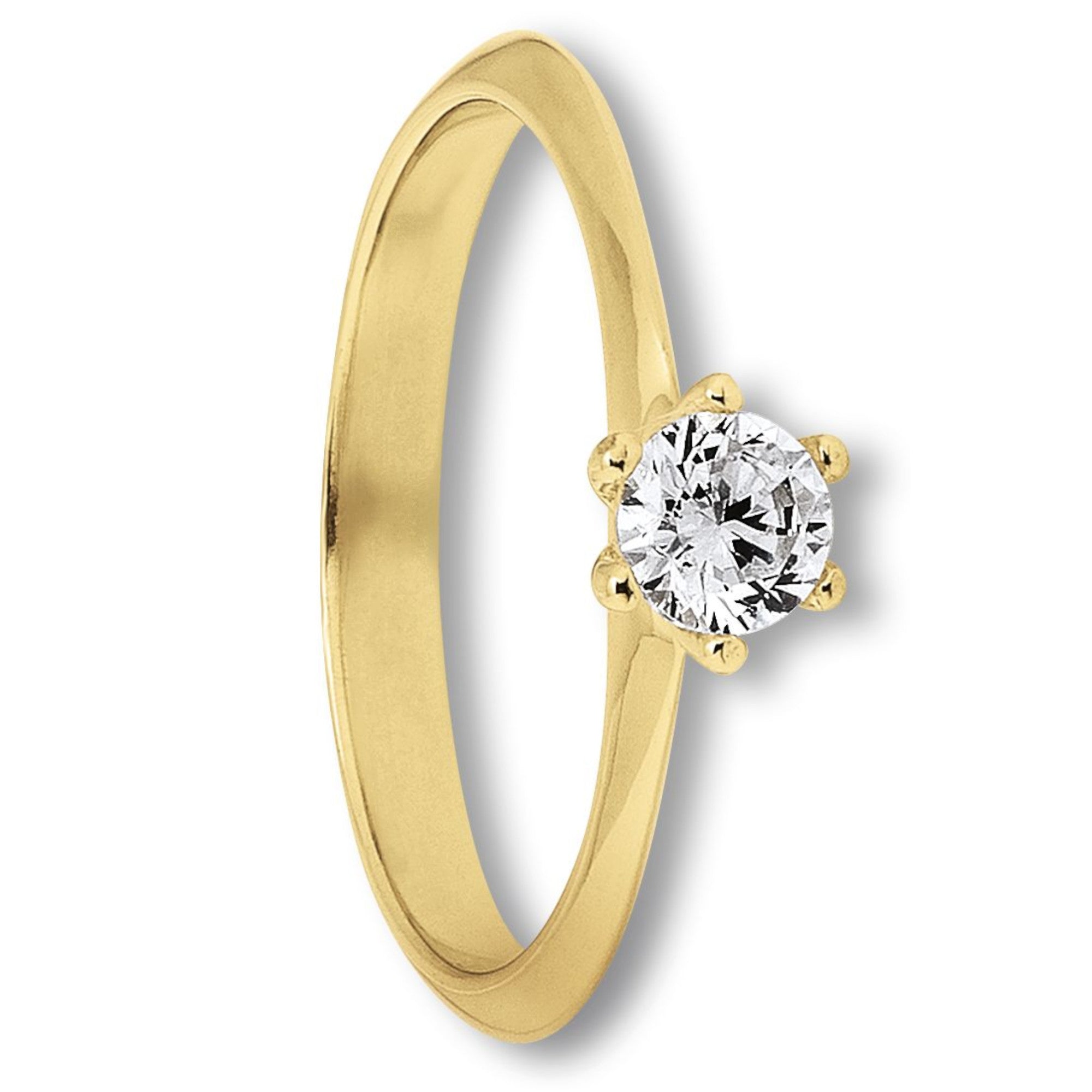 Zirkonia Ring aus 333er Gelbgold von ONE ELEMENT – Bild 1
