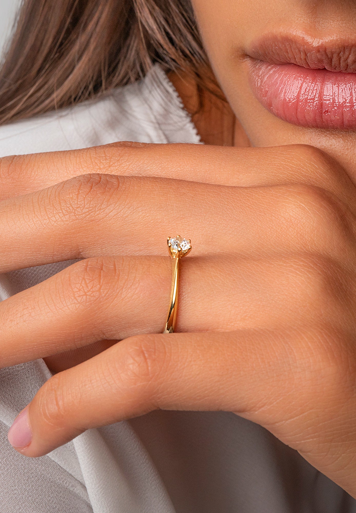 Zirkonia Ring aus 333er Gelbgold von ONE ELEMENT – Bild 3