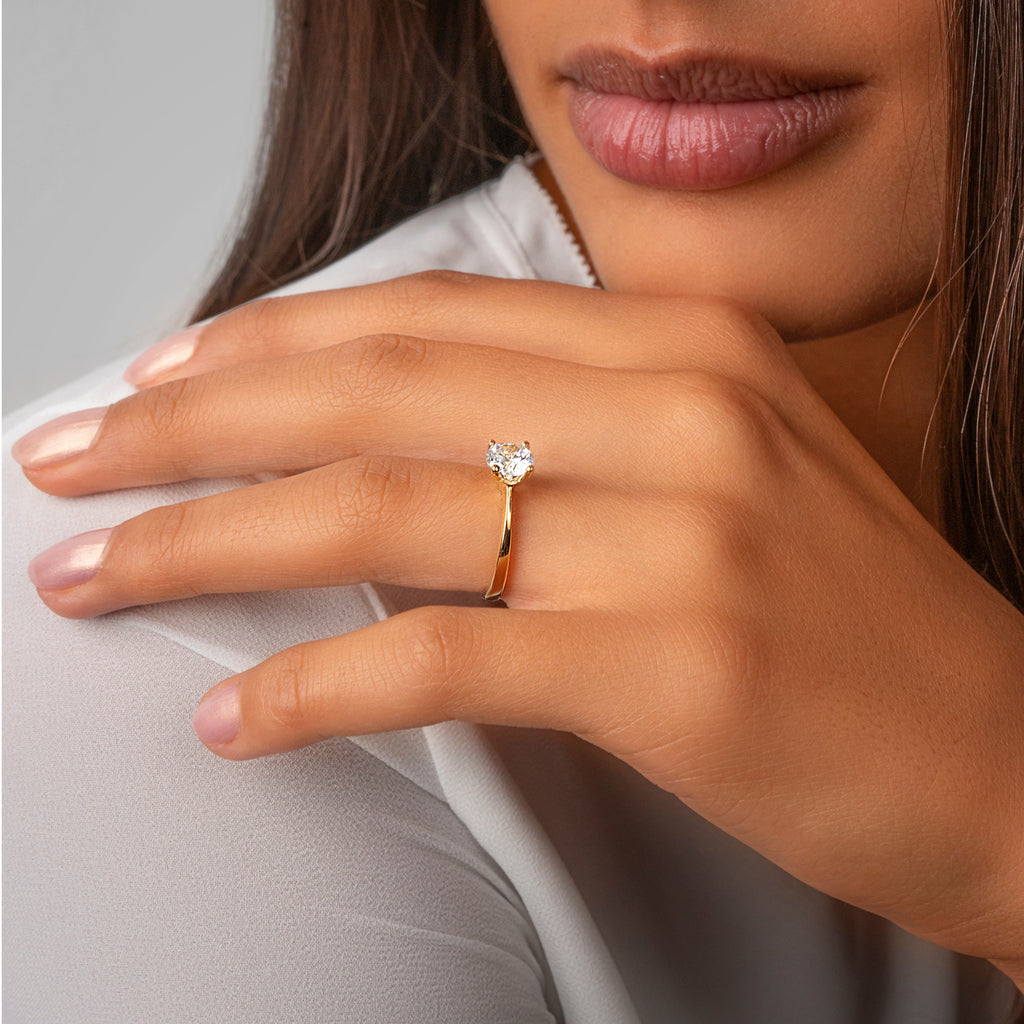 Zirkonia Ring aus 333er Gelbgold von ONE ELEMENT – Bild 3