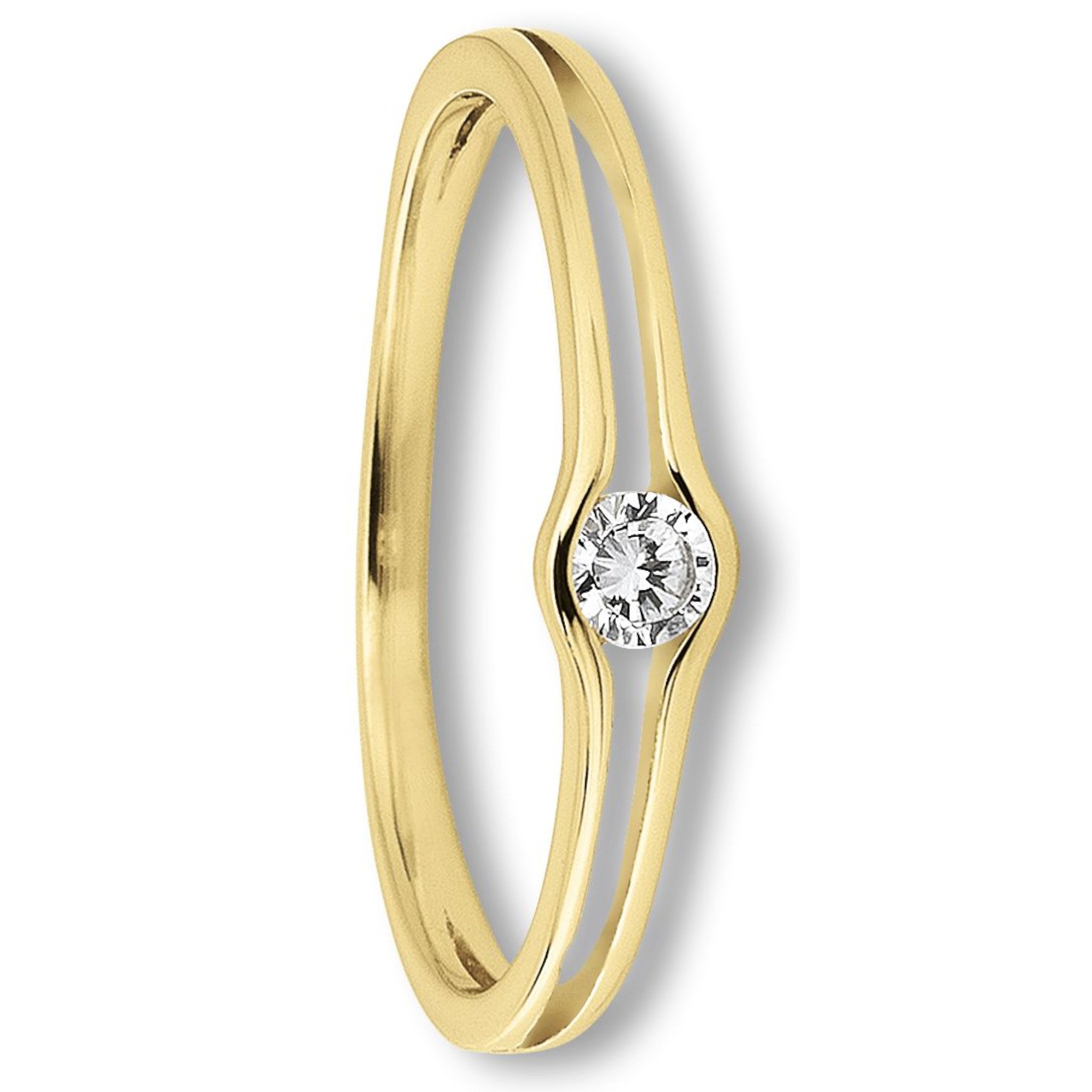 Zirkonia Ring aus 333er Gelbgold von ONE ELEMENT – Bild 1