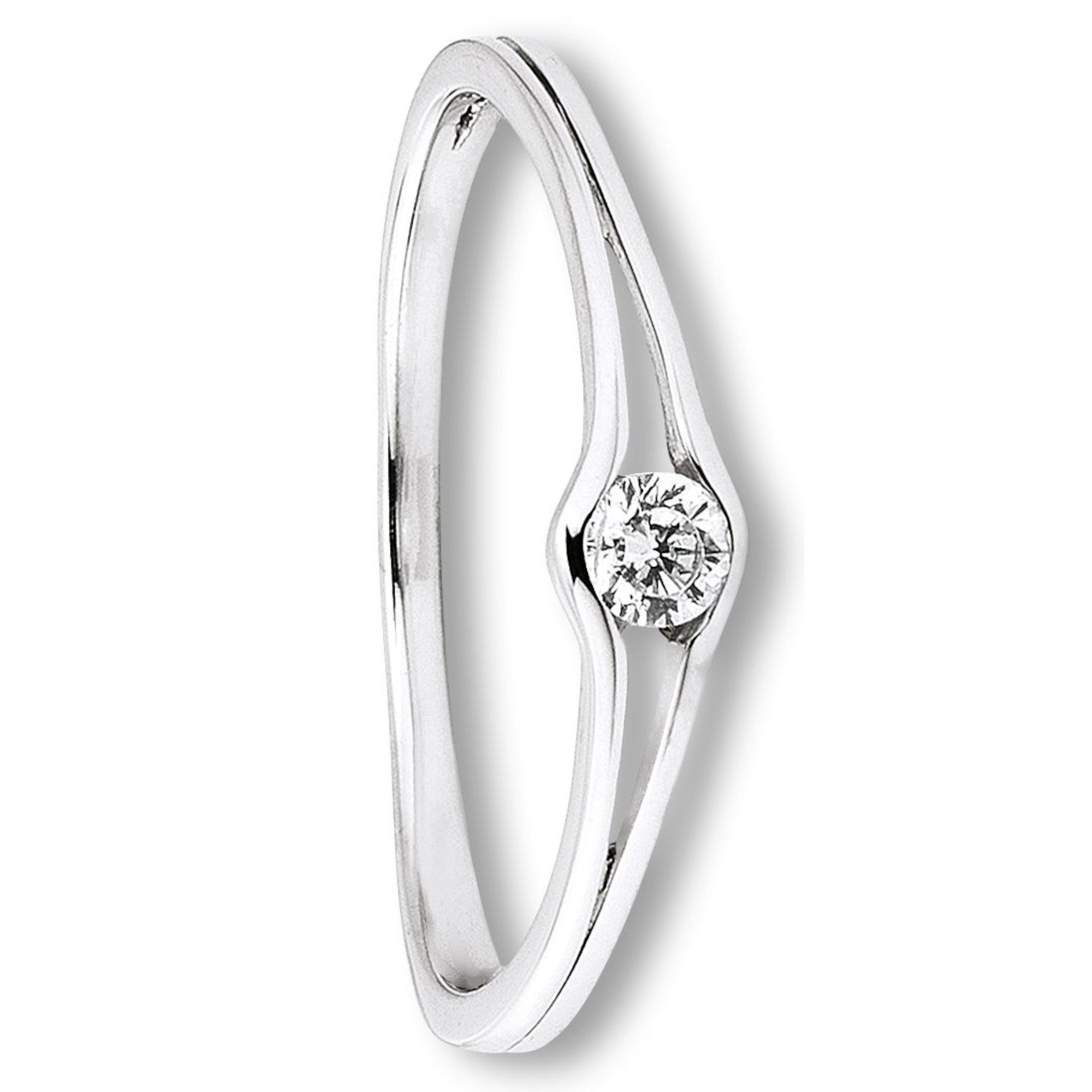 Zirkonia Ring aus 333er Weißgold von ONE ELEMENT – Bild 1