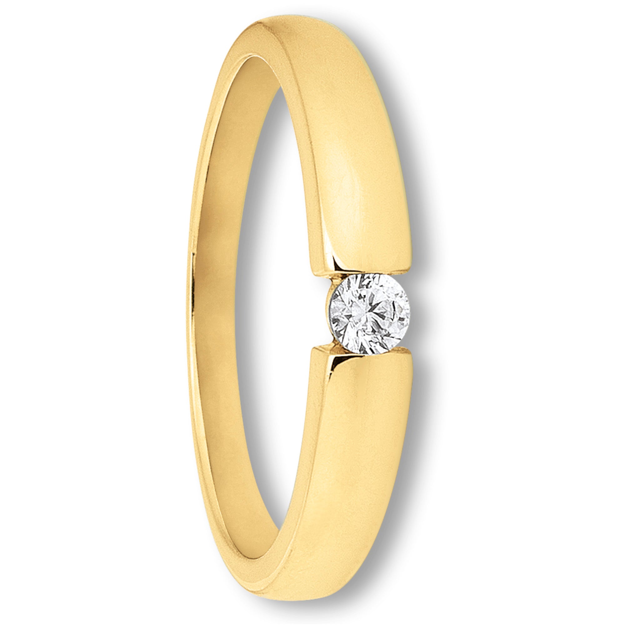 Zirkonia Ring aus 333er Gelbgold von ONE ELEMENT – Bild 1
