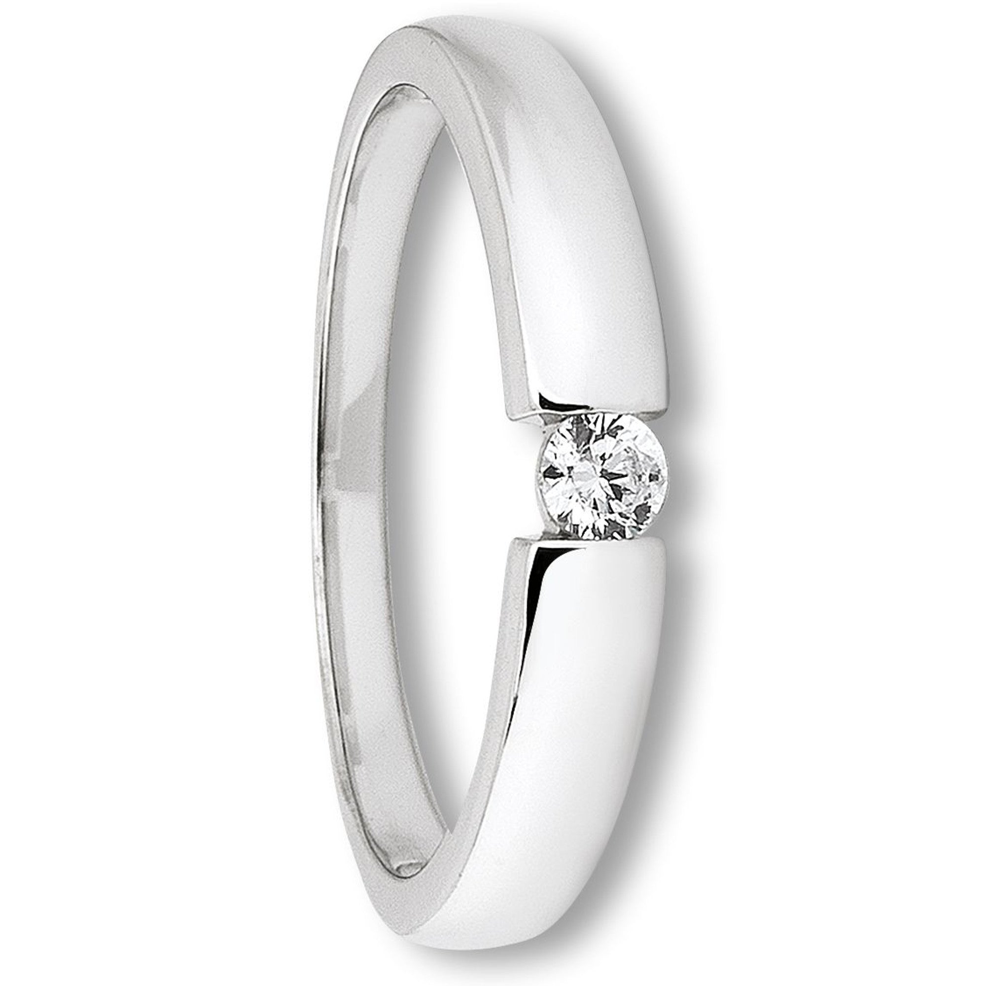 Zirkonia Ring aus 333er Weißgold von ONE ELEMENT – Bild 1