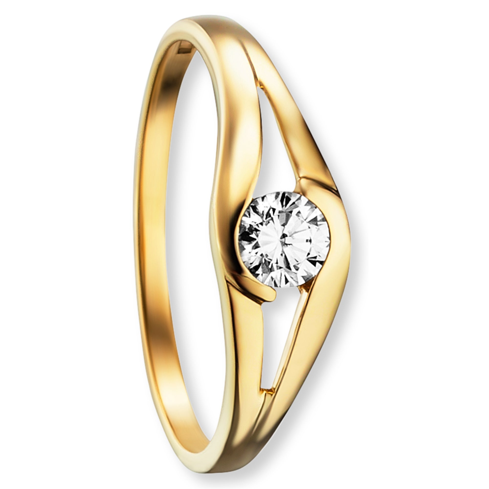 Zirkonia Ring aus 333er Gelbgold von ONE ELEMENT – Bild 1