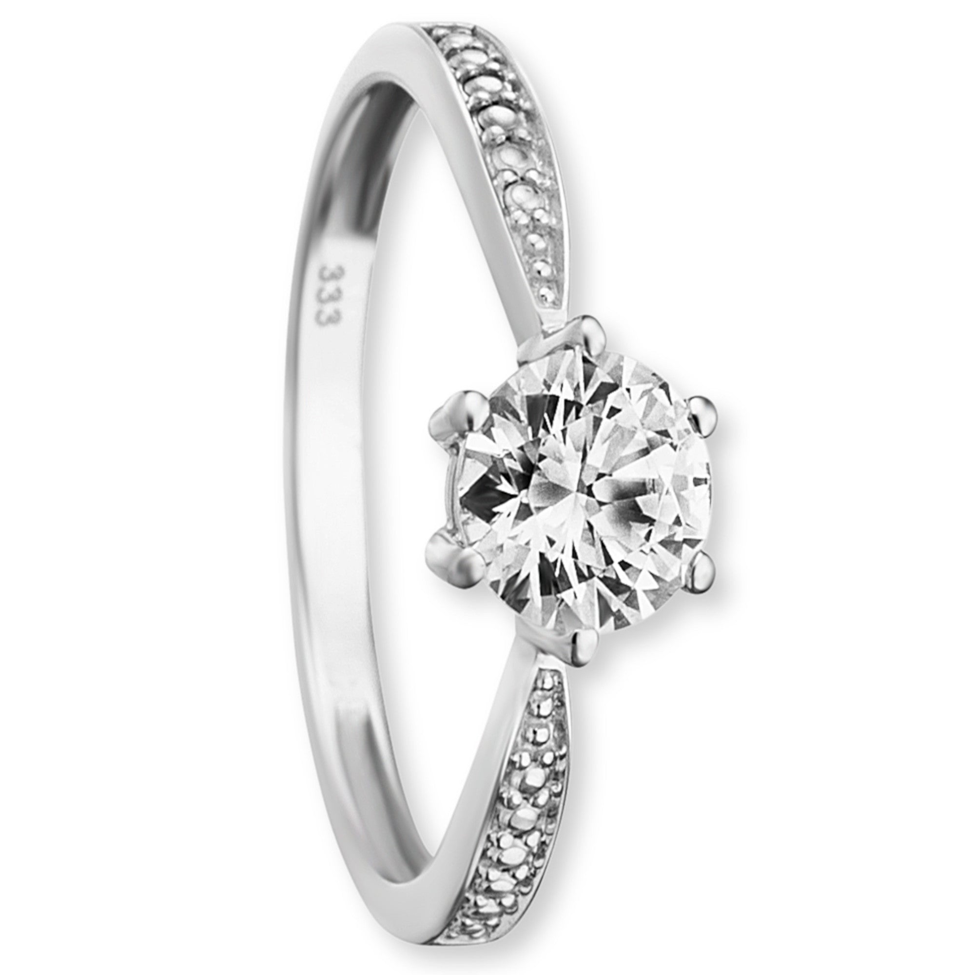 Zirkonia Ring aus 333er Weißgold von ONE ELEMENT – Bild 1