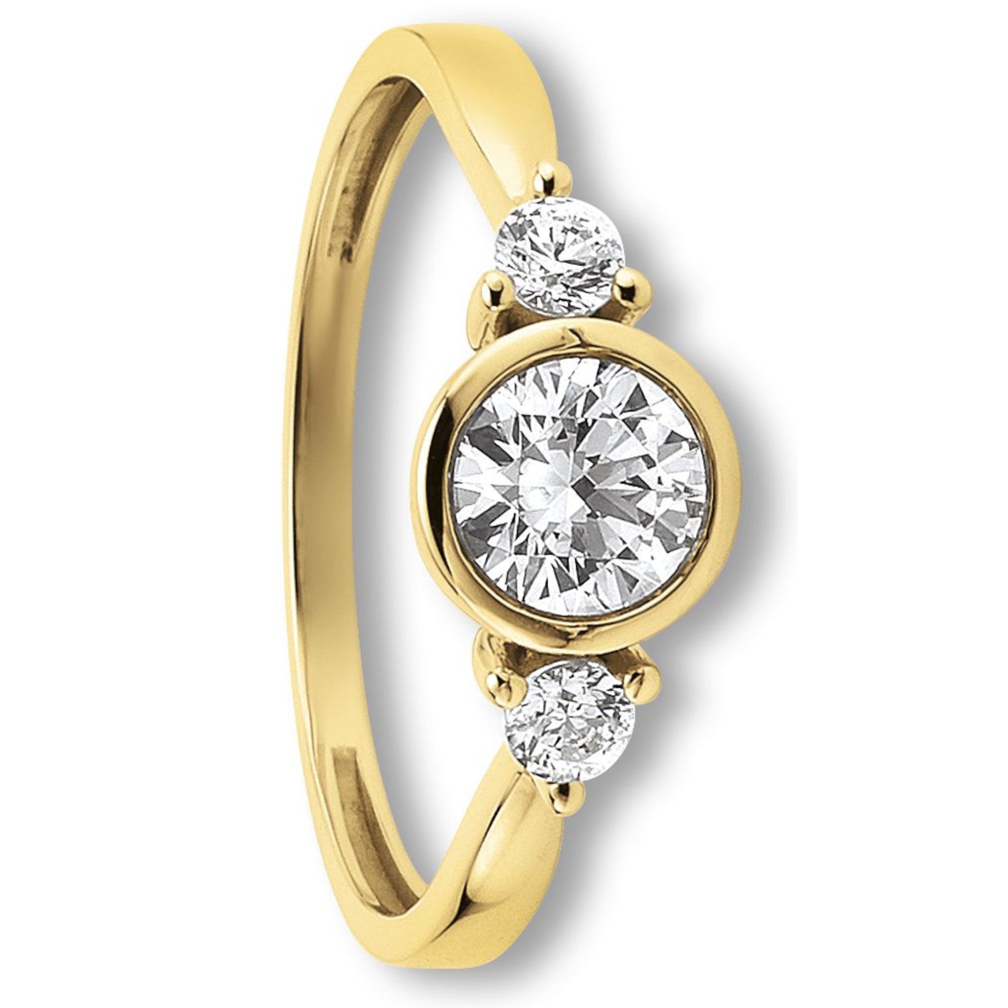 Zirkonia Ring aus 333er Gelbgold von ONE ELEMENT – Bild 1