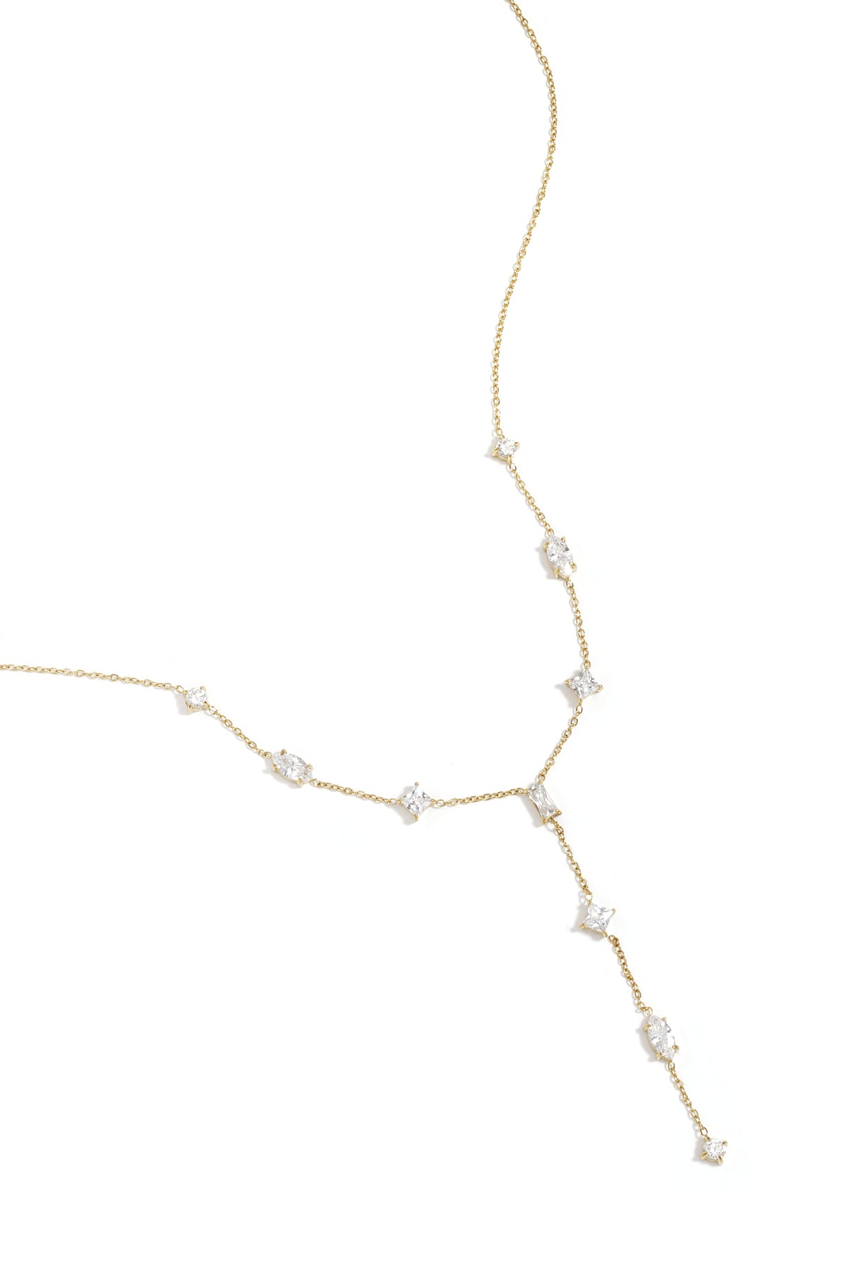 Y-Halskette aus Edelstahl mit Strass – goldfarben / Halsketten – Bild 6