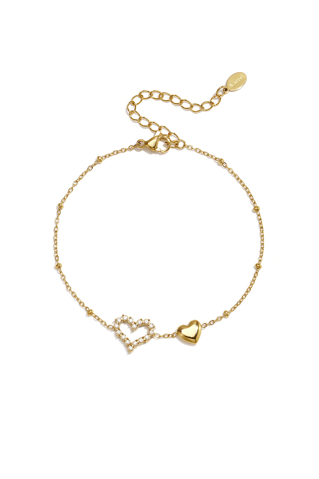 LIVAYA Armband Charmarmband mit Herzanhängern 17 cm + 5 cm – Bild 1