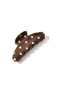 Haarspangen Mit Polka Dots, Schlichte Pvc-Accessoires Für Den Alltag – Braun – Bild 1