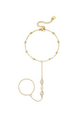 Handkette Mit Tropfenförmigen Statement-Steinen – Goldfarbe – Bild 1