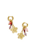Ohrhänger Aus Edelstahl, Schlichtes Blumenmuster, Schlichte Alltags-Serie, Damenschmuck – Goldfarbe – Bild 1