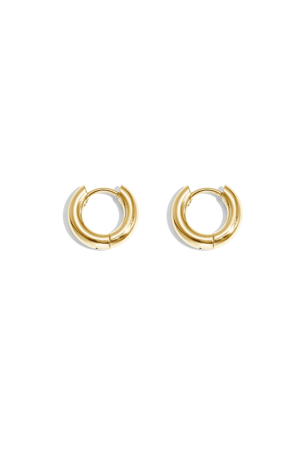 Einfache Creolen – Mini-Edelstahl – Goldfarbe – Bild 1