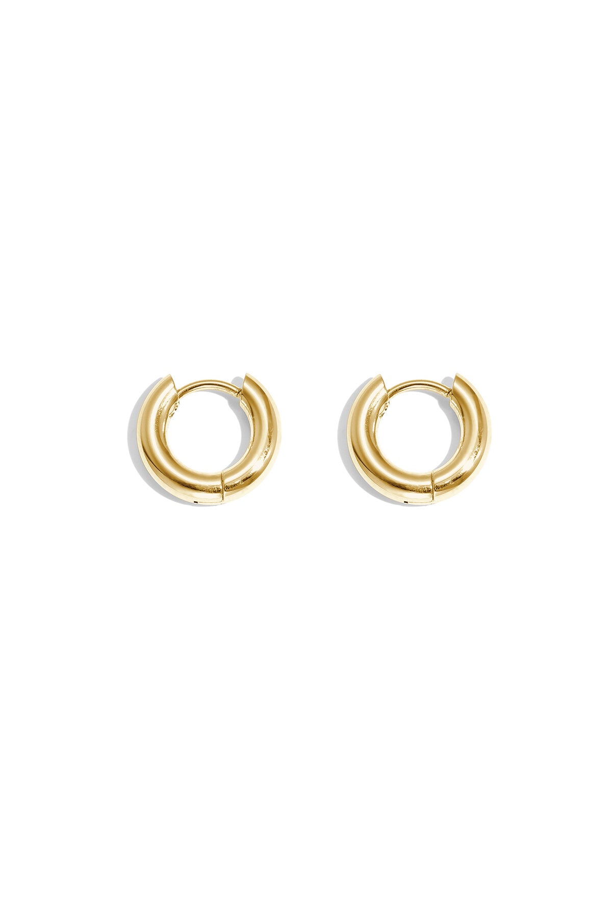 Einfache Creolen – Mini-Edelstahl – Goldfarbe – Bild 1