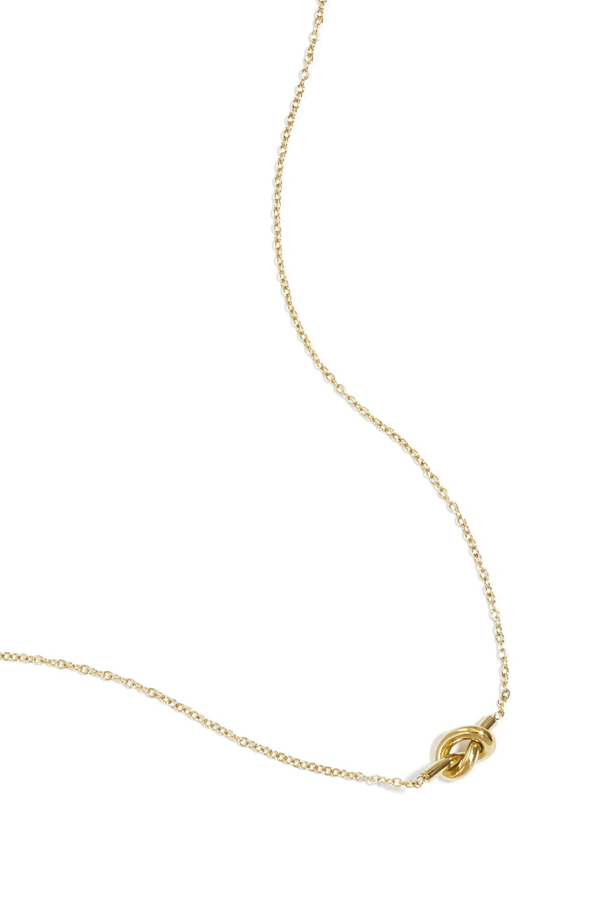 Schlichte Halskette Mit Geknotetem Anhänger – Goldfarbe - Goldfarbefarbe – Goldfarbe – Bild 1