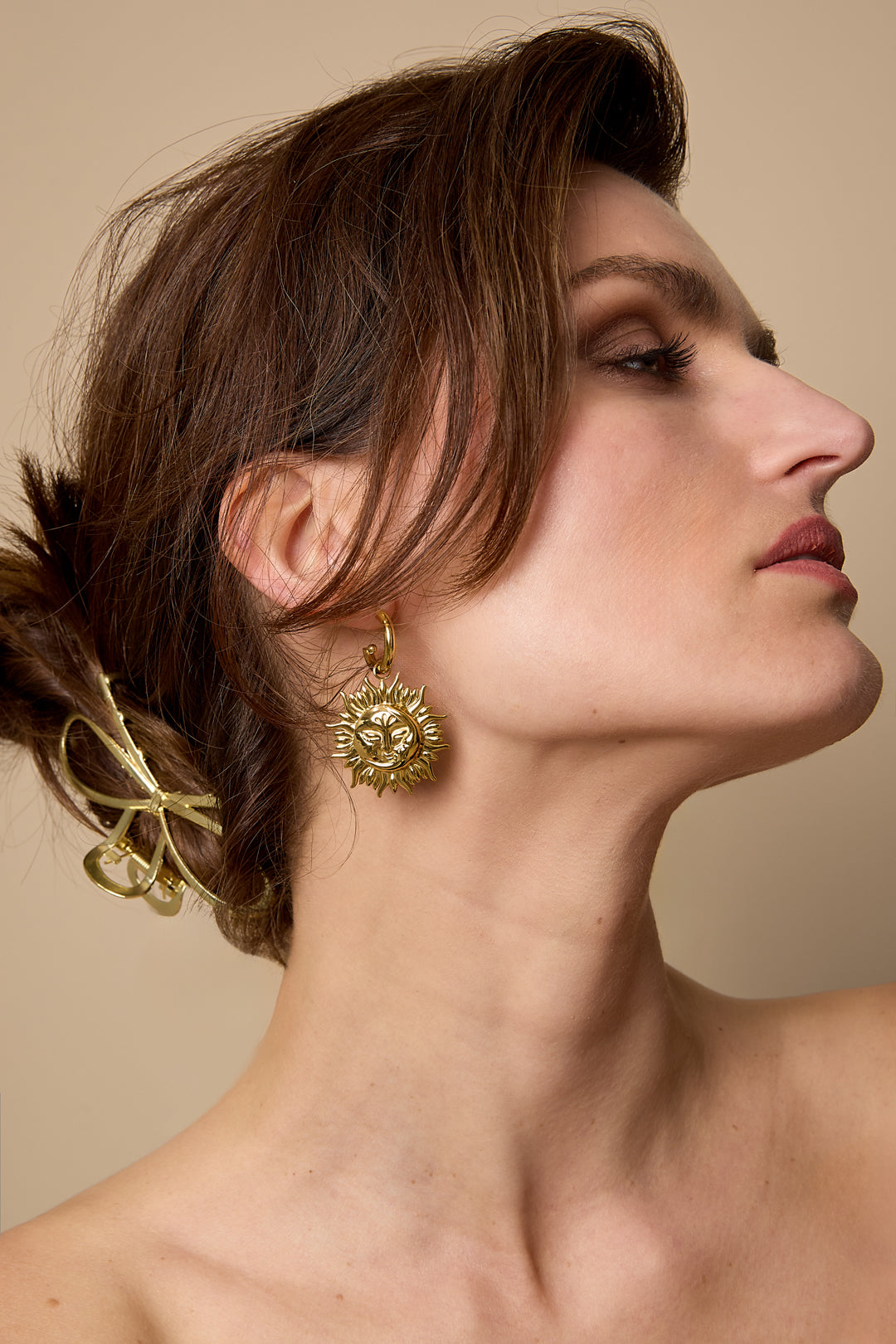 Ohrhänger aus Edelstahl, Modell „Sun Casual Daily Simple“, Damenschmuck