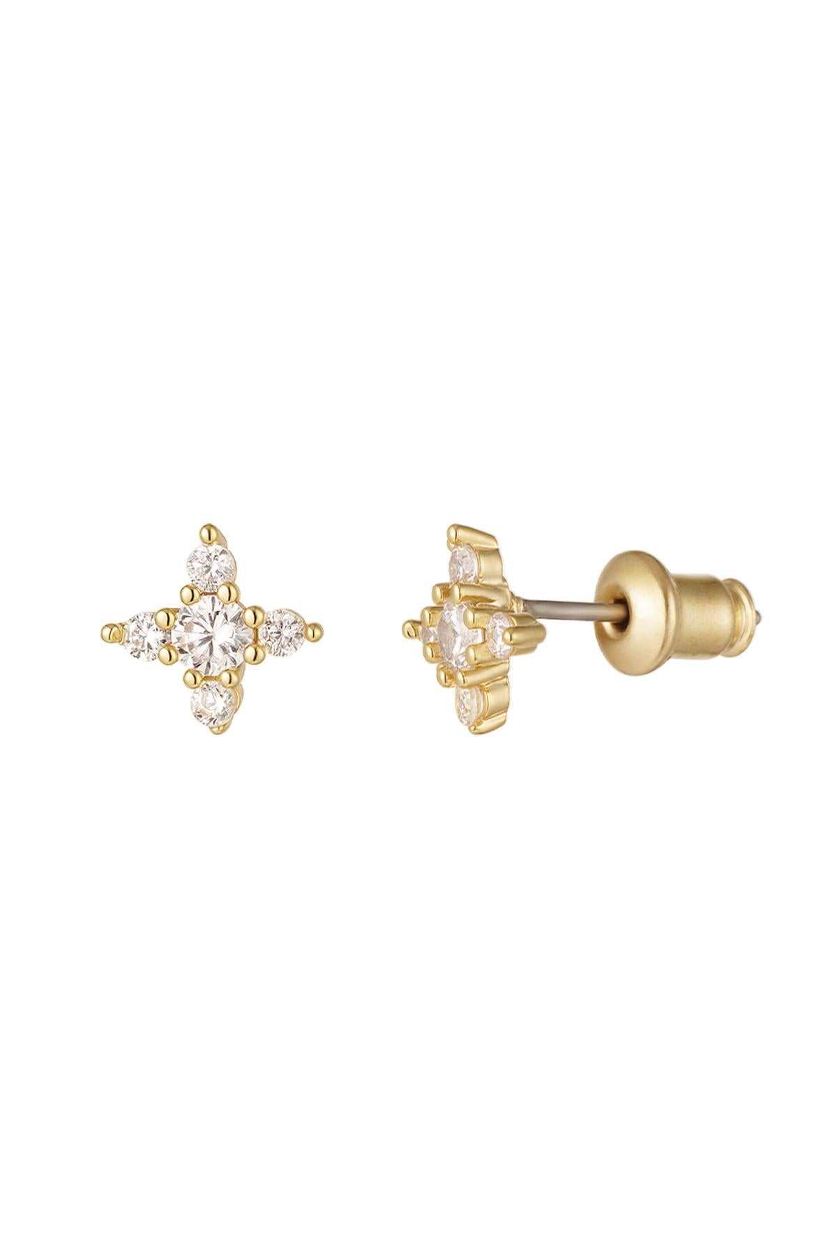 LIVAYA Ohrschmuck Stern-Ohrstecker aus Kupfer mit Strass