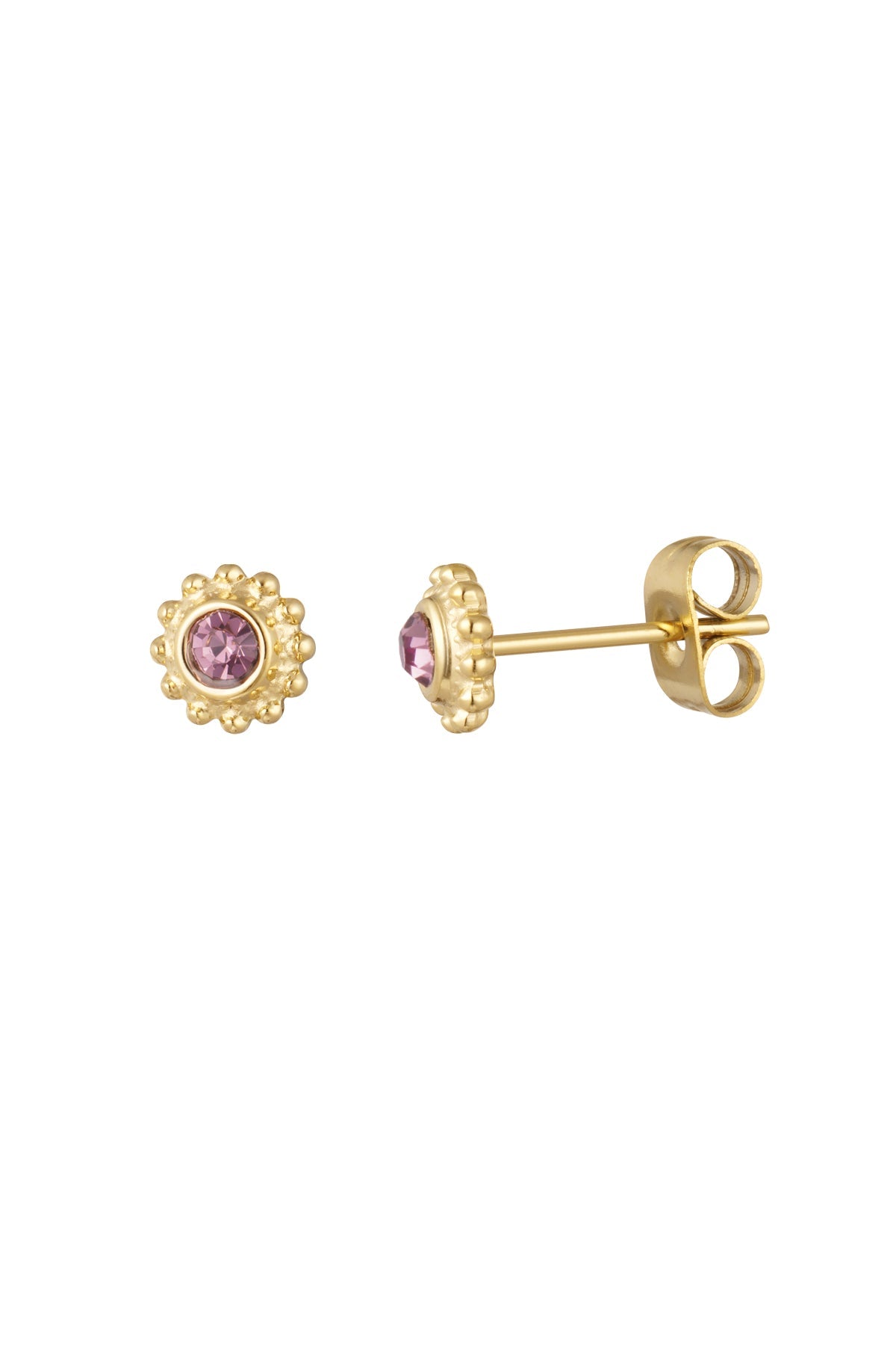 LIVAYA Mini-Blumen-Ohrstecker aus Edelstahl mit Strass