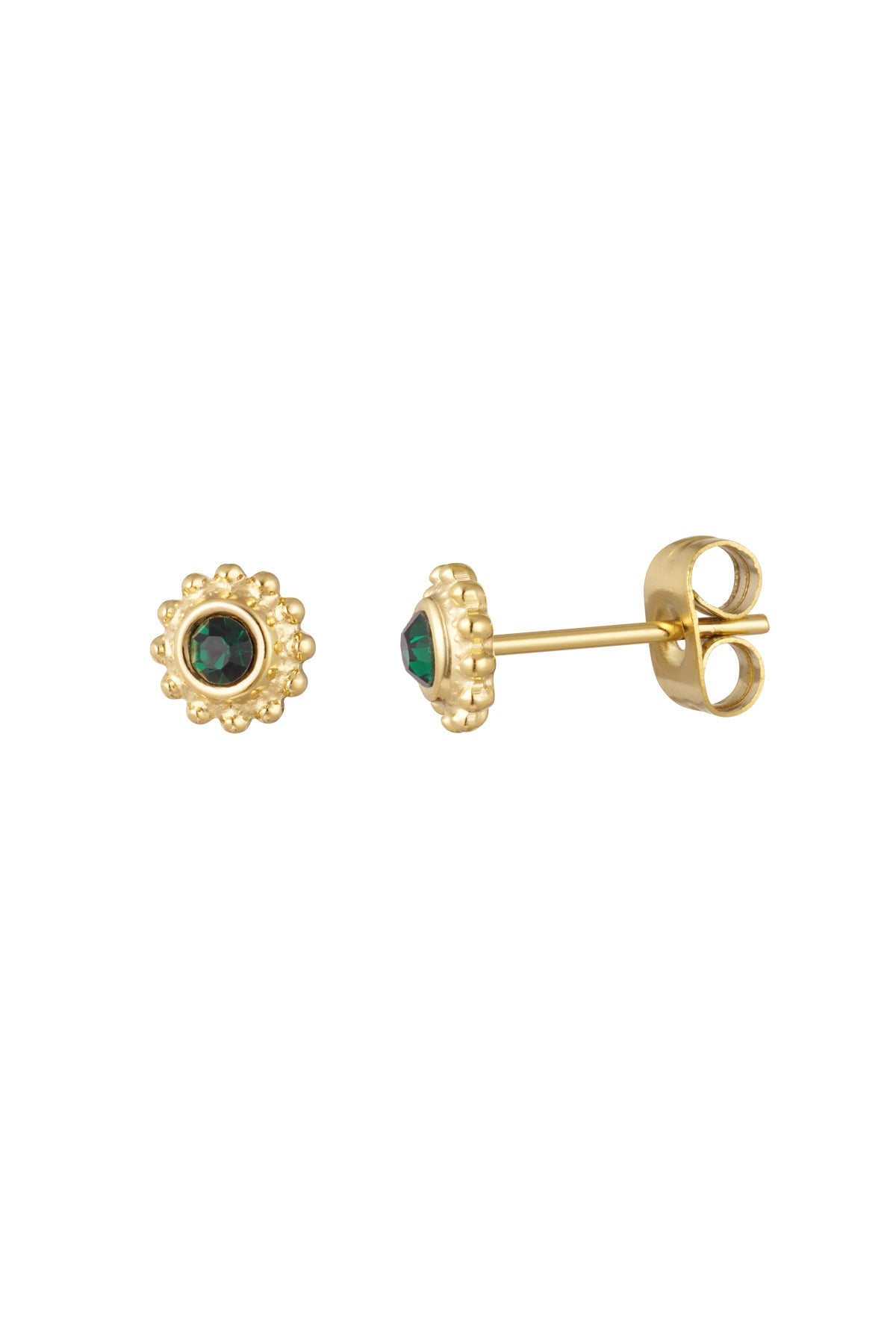 LIVAYA Mini-Blumen-Ohrstecker aus Edelstahl mit Strass