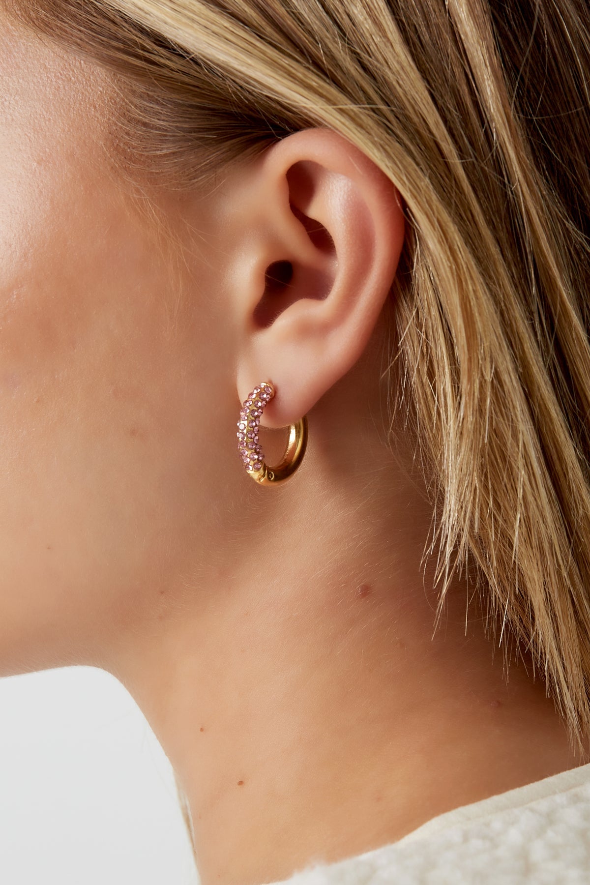 LIVAYA Creolen aus Edelstahl mit Strass