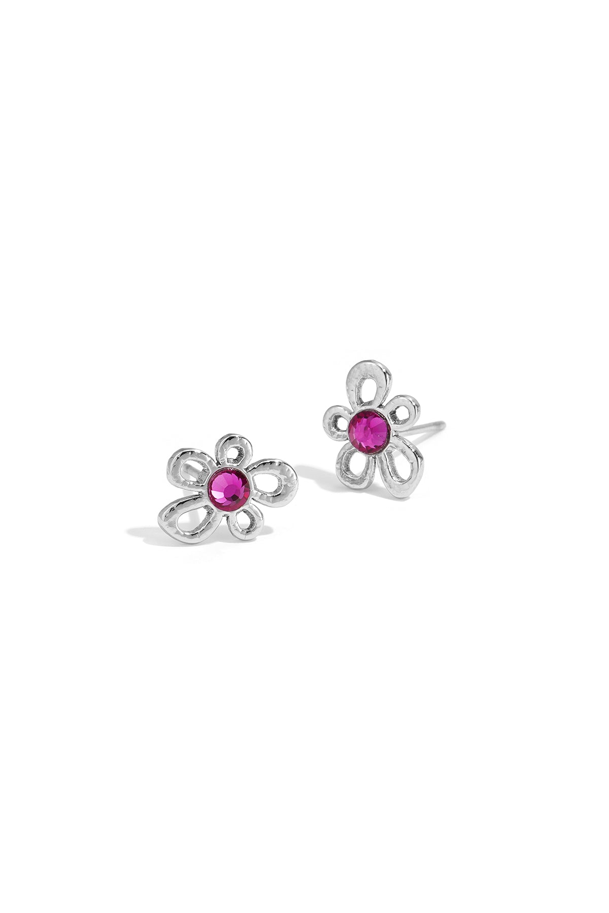LIVAYA Ohrstecker mit Blumenmotiv aus Edelstahl und Strassdetails
