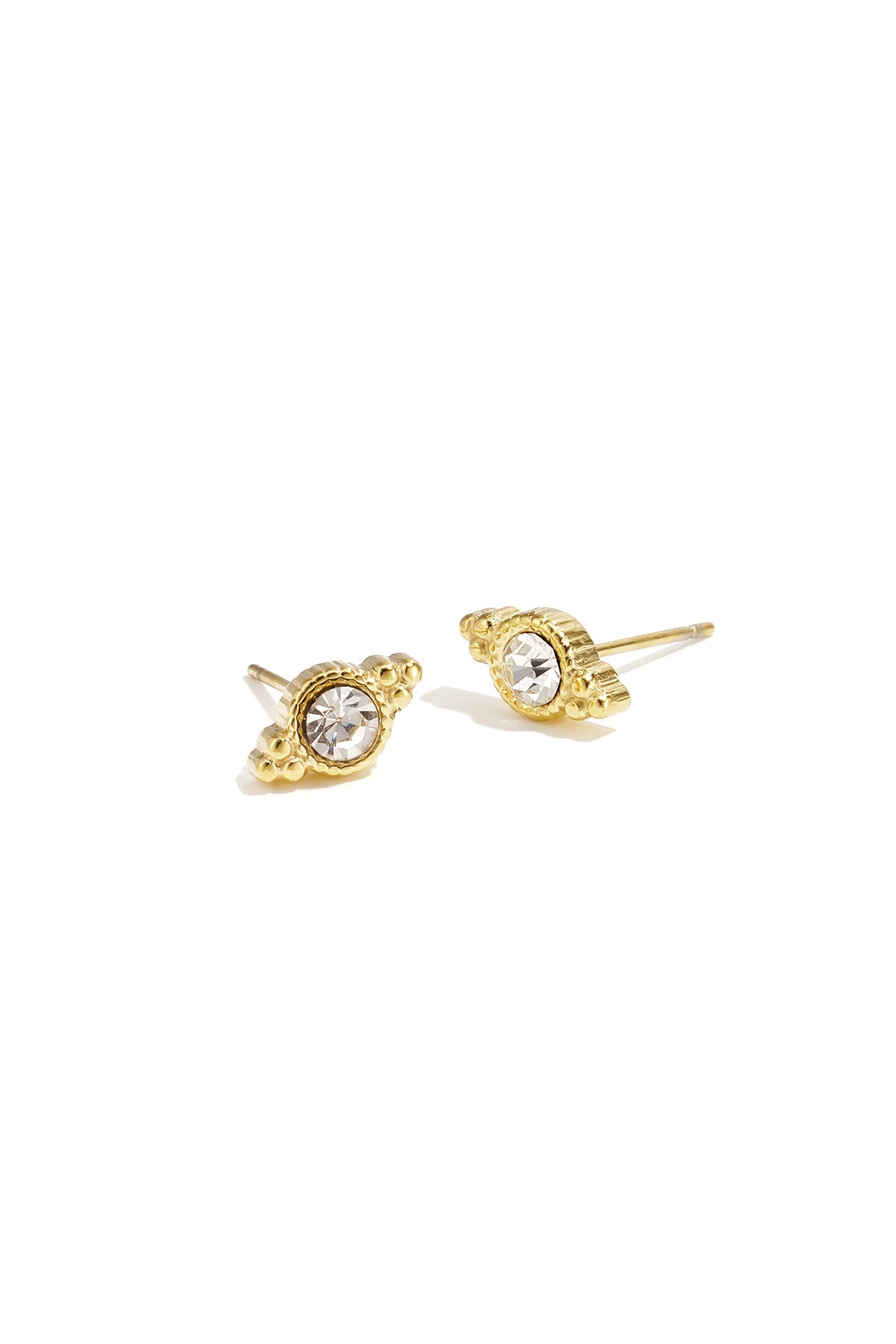 LIVAYA Ohrstecker mit Strass und unregelmäßiger Form aus Edelstahl
