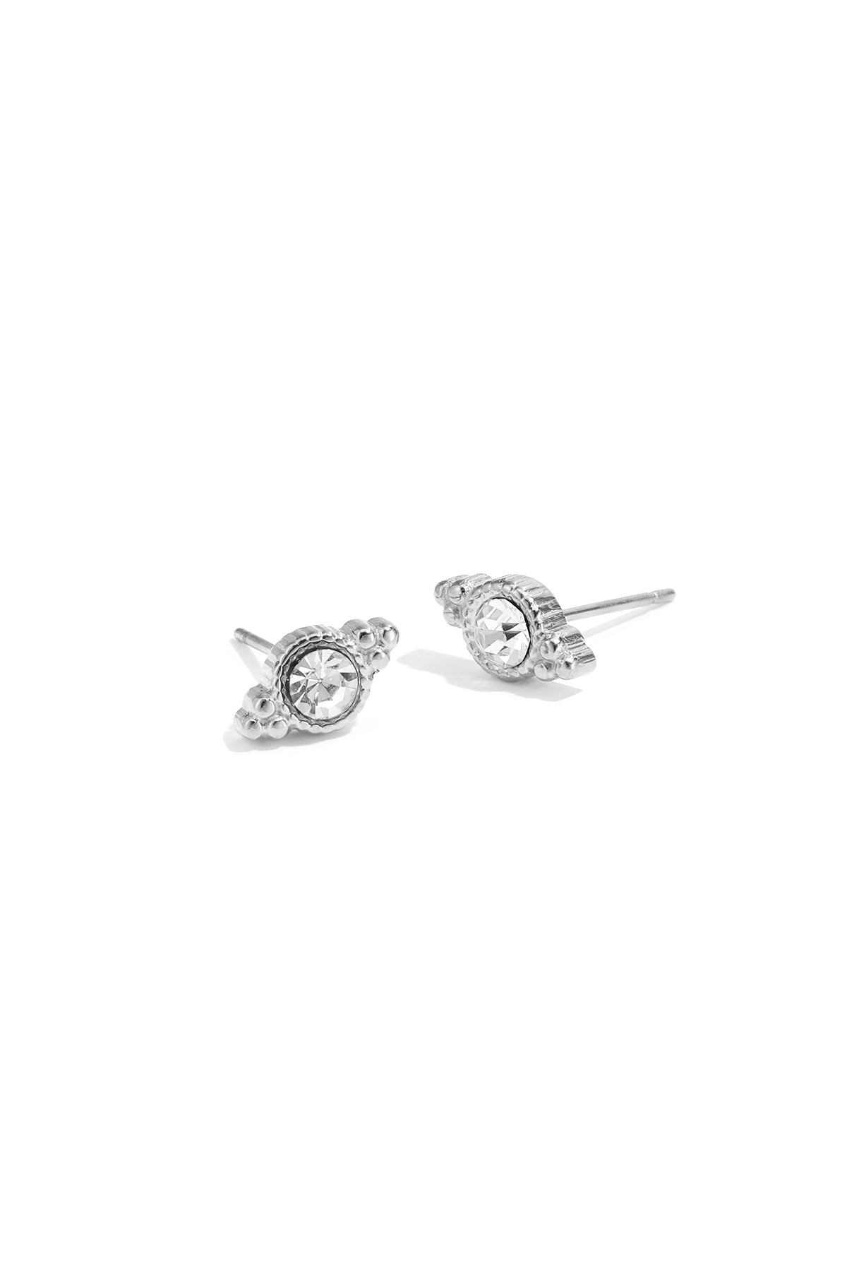 LIVAYA Ohrstecker mit Strass und unregelmäßiger Form aus Edelstahl