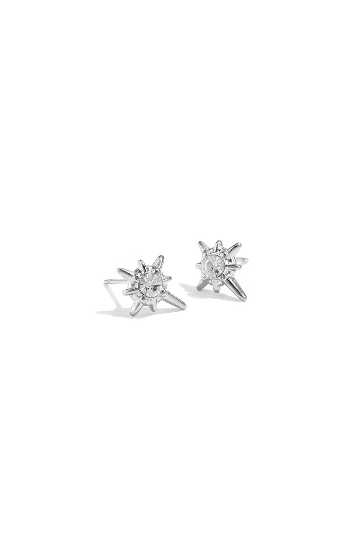 LIVAYA Ohrstecker mit Sternschnuppen-Motiv aus Edelstahl und Strass