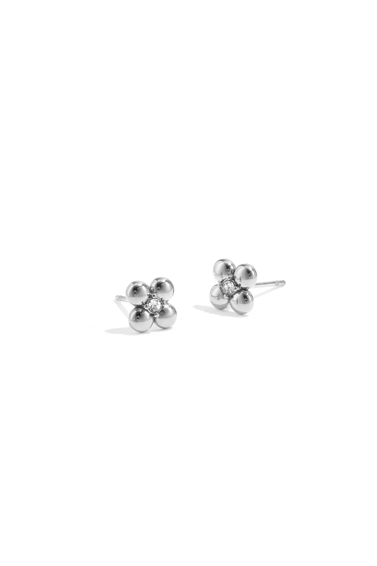 LIVAYA Ohrringe Ohrstecker Blüte aus Edelstahl mit Strass
