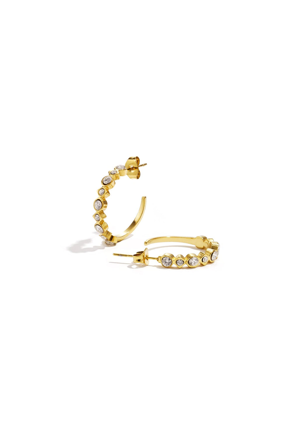 LIVAYA Schmuck Creolen mit Strass aus Edelstahl