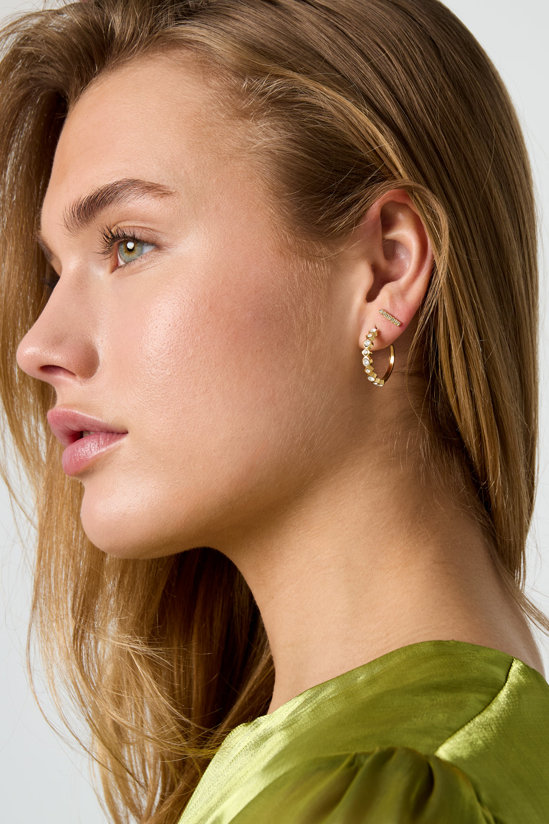 LIVAYA Schmuck Creolen mit Strass aus Edelstahl