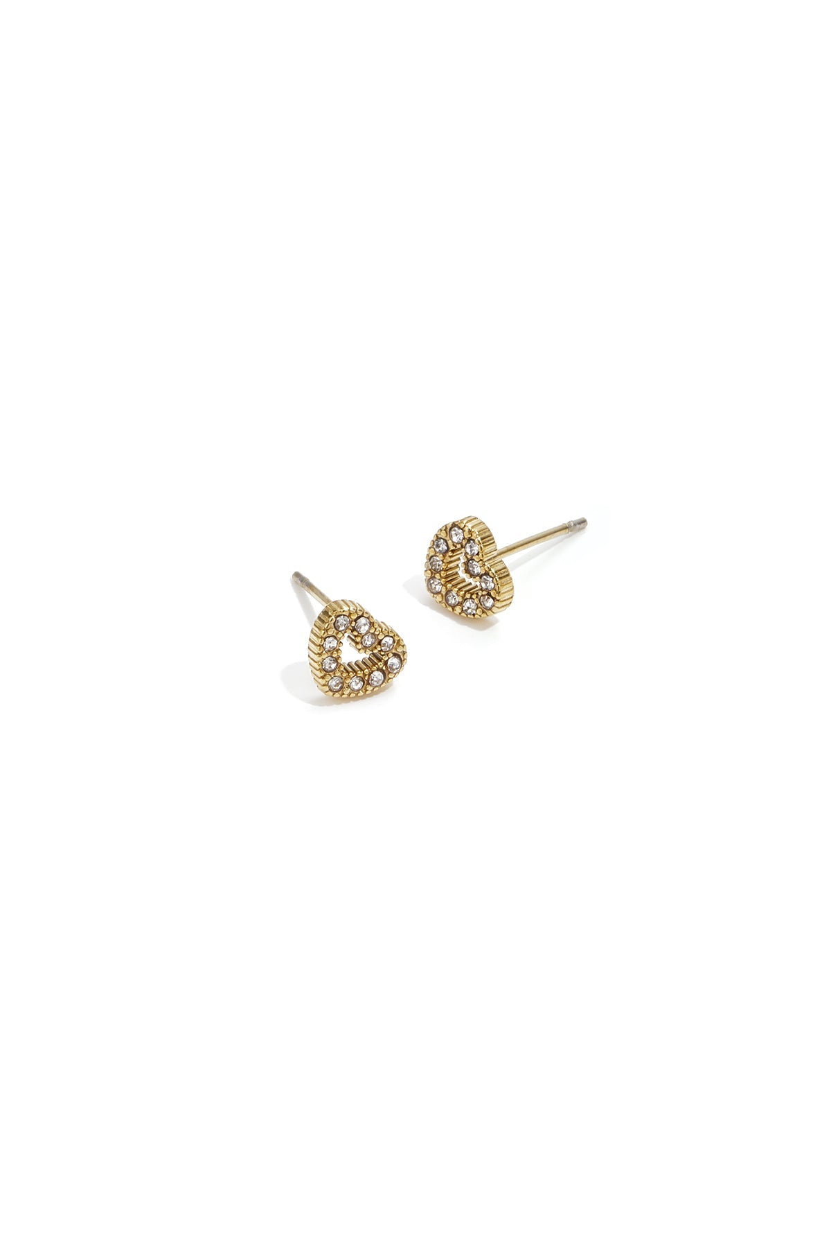 LIVAYA Herz-Ohrstecker aus Edelstahl mit Strass
