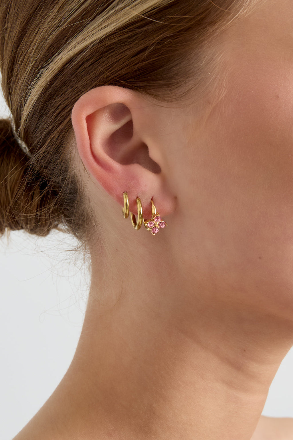LIVAYA Creolen mit Blumenmotiv aus Edelstahl