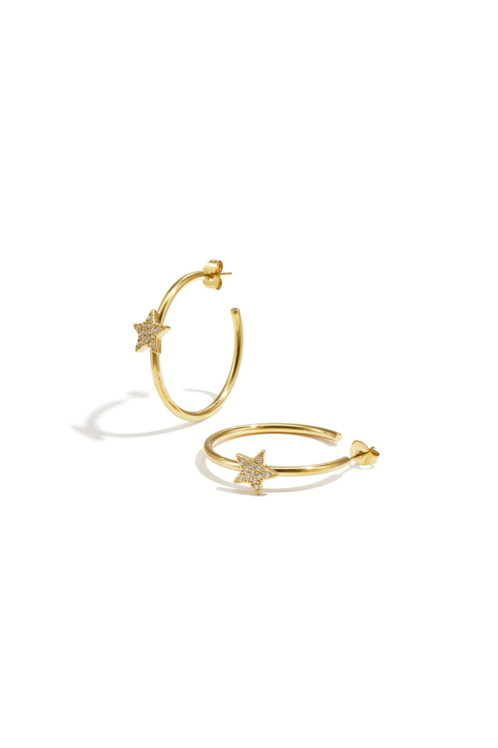 LIVAYA Creolen mit Sternmotiv und Strass aus Edelstahl