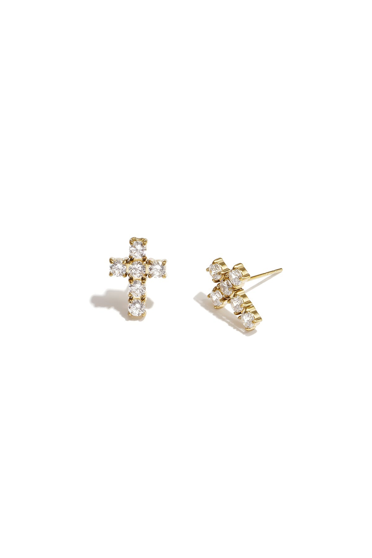 LIVAYA Ohrstecker mit Kreuzmotiv aus Edelstahl und Strass