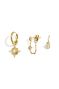 LIVAYA Ohrring-Set mit Stern- und Kettendesign aus Edelstahl