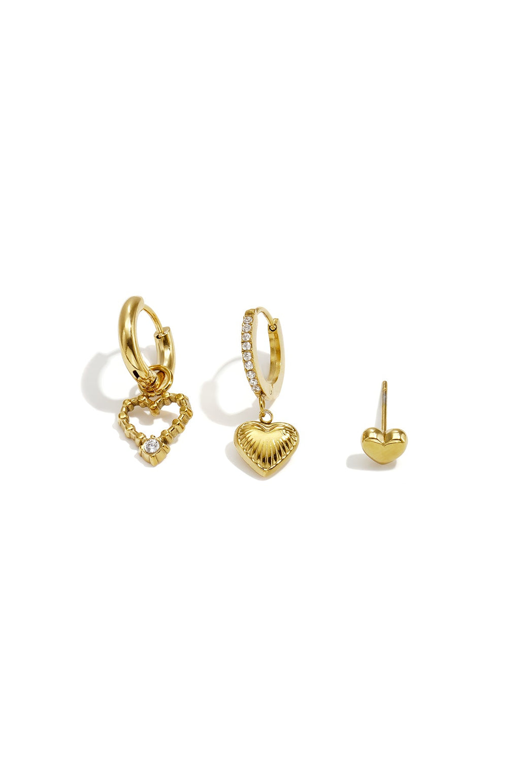 LIVAYA Damen-Ohrring-Set mit Herzdesign aus Edelstahl