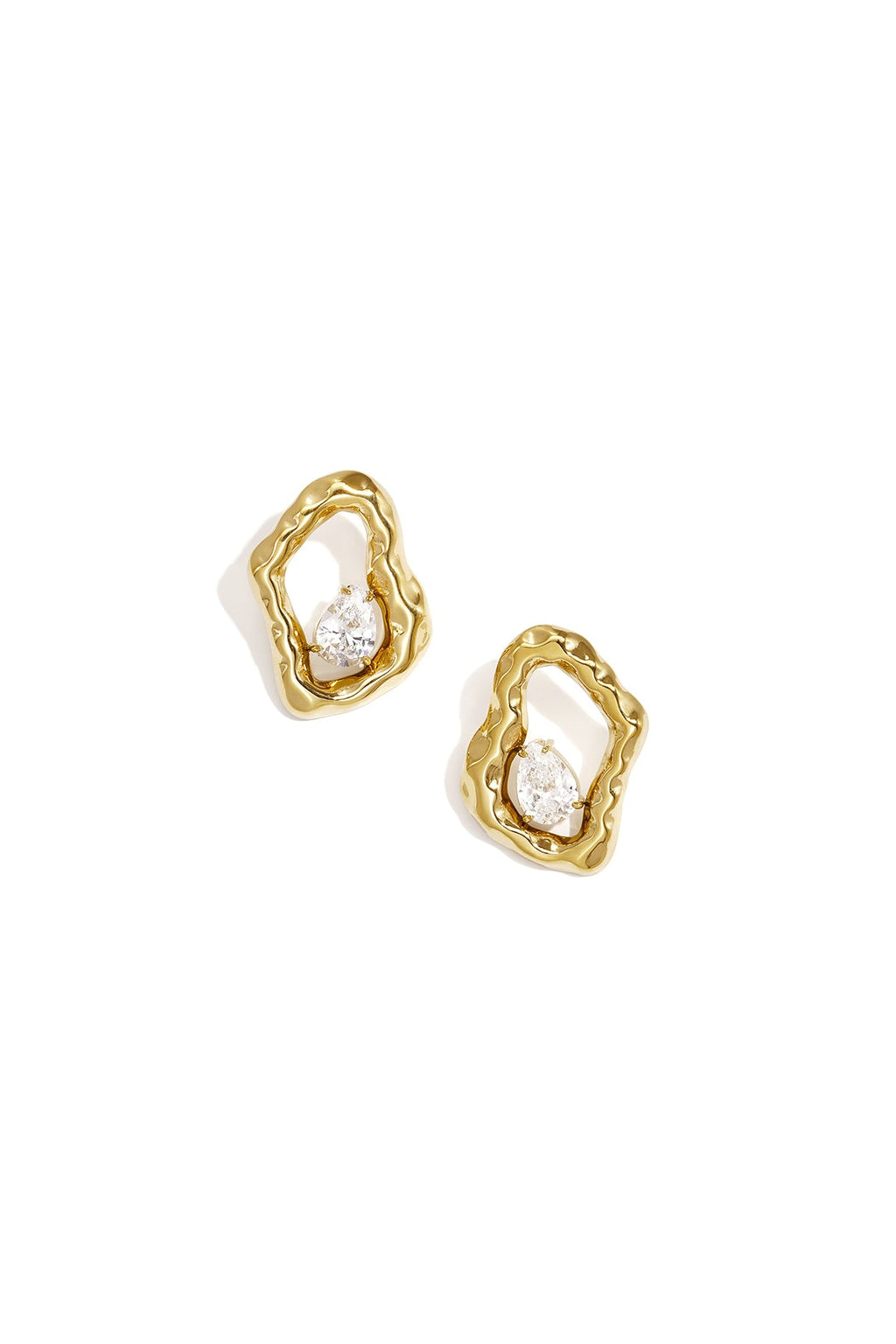 LIVAYA Ohrstecker mit geometrischer Form und Strass aus Edelstahl