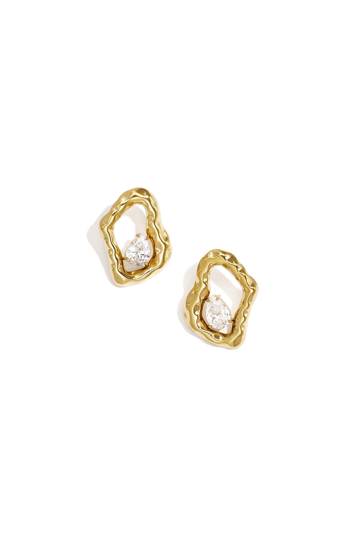 LIVAYA Ohrstecker mit geometrischer Form und Strass aus Edelstahl